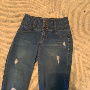 High waisted skinny jeans